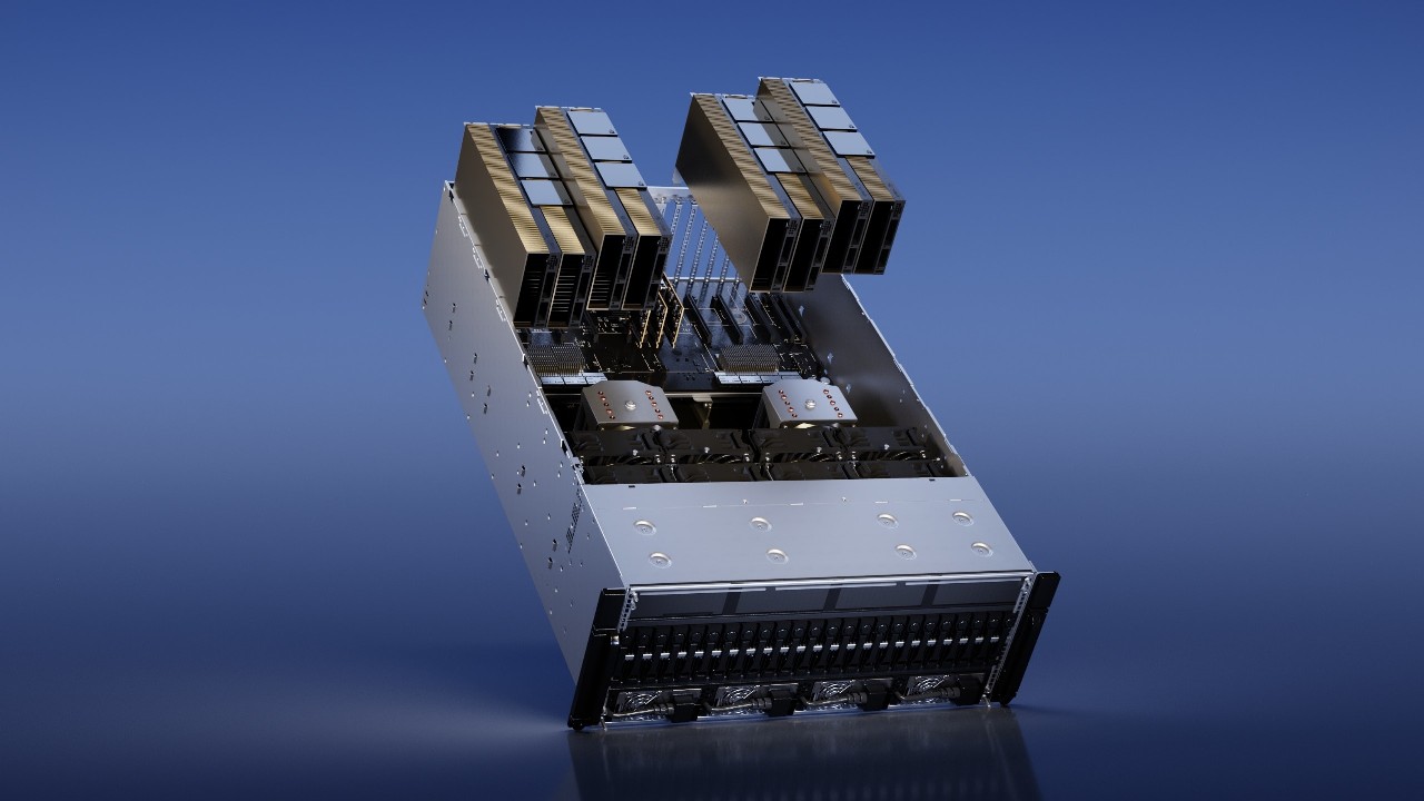Nvidia H100 GPU data center hardware for AI model training